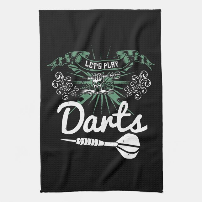 Darts - Let's Play Darts Tea Towel (Vertical)