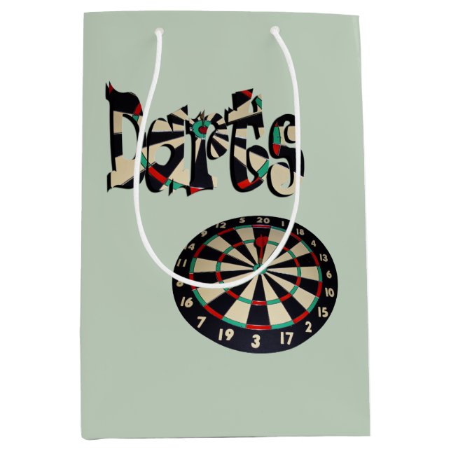 Darts Logo And Dartboard, Medium Gift Bag (Front)
