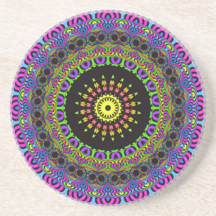 Darts Mandala - neon 2 Coaster