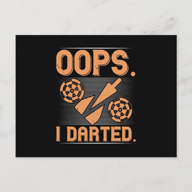 Darts - Oops I Darted Postcard (Front)
