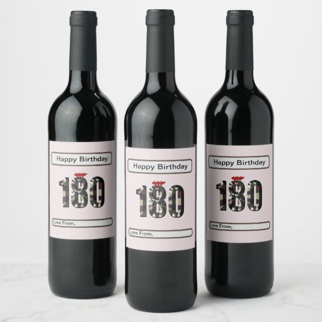 Darts Perfect Score One Hundred And Eighty, Wine Label (Bottles)