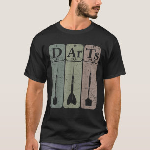 Darts Periodic Table Elements Darts Player Retro T-Shirt