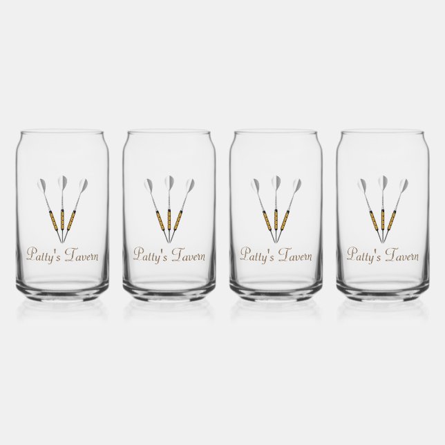 Darts Personalised Can Glass (Front)