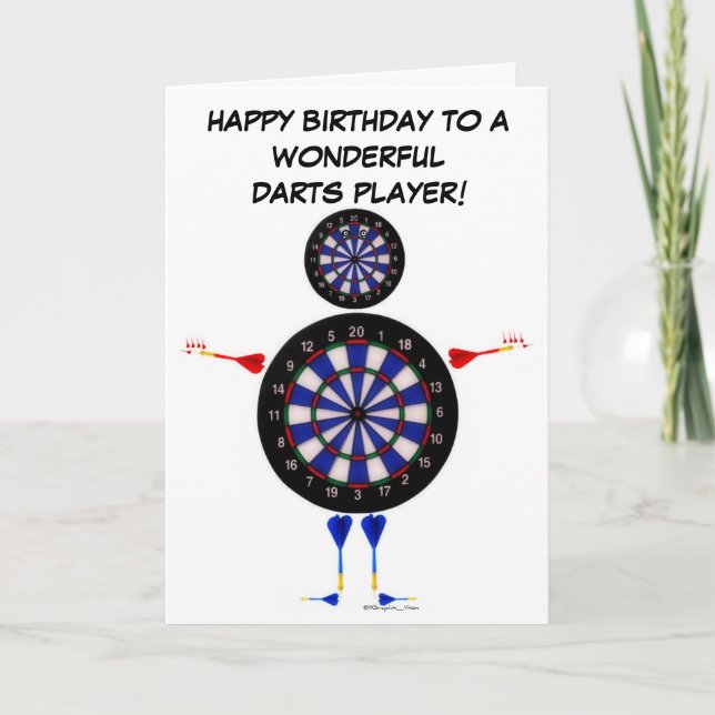 Darts Player Birthday Card (Front)