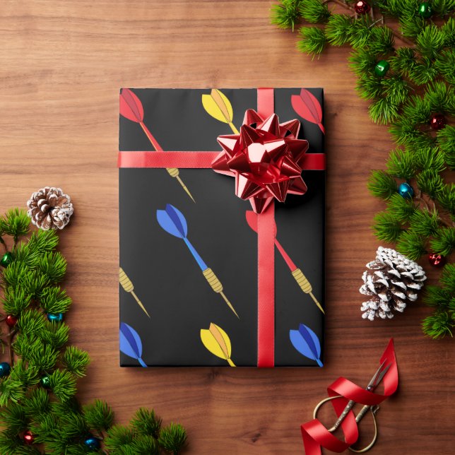 Darts Player Birthday Darts Patterned Wrapping Paper (Holiday Gift)