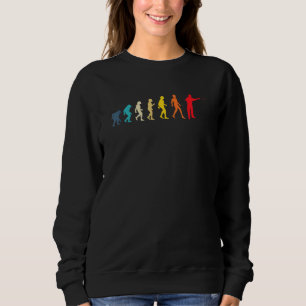 Darts Player Evolution Retro Colours Darts Player Sweatshirt