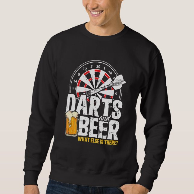 Darts Player Gift 180  Darts & Beer Sweatshirt (Front)