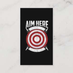 Darts Players Aim Bullseye Axe Throwing Target Business Card