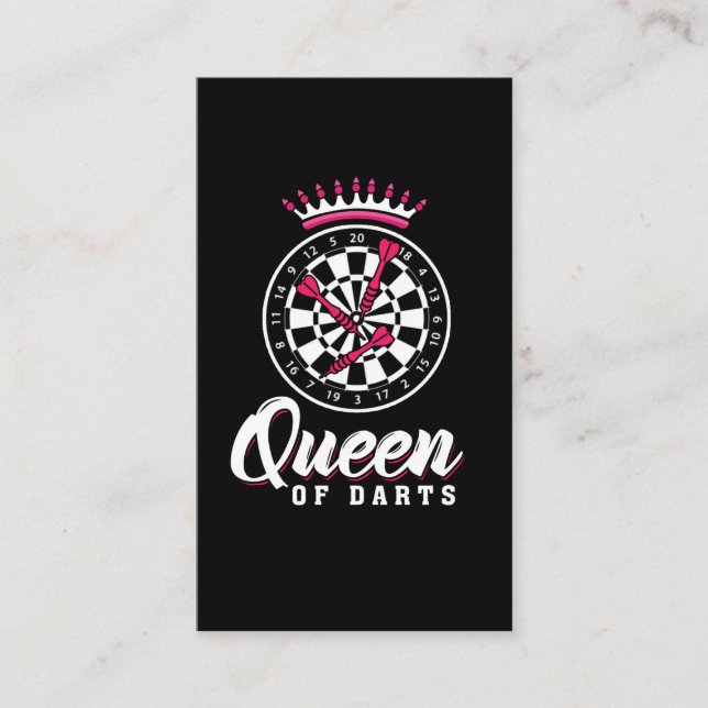 Darts Queen Dartboard Girl Dart Player Business Card (Front)