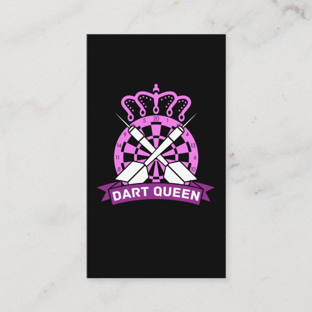 Darts Queen Dartboard Girl Dart Player Business Card (Front)