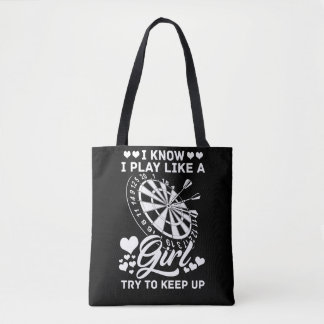 Darts Retro Dartboard 180 Women Dart Player Tote Bag