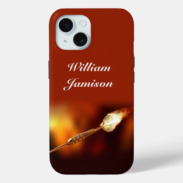 Darts Sports Emphasis Flaming dart personalise Case-Mate iPhone Case (Back)