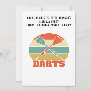Darts Vintage Sunset Invitation Card