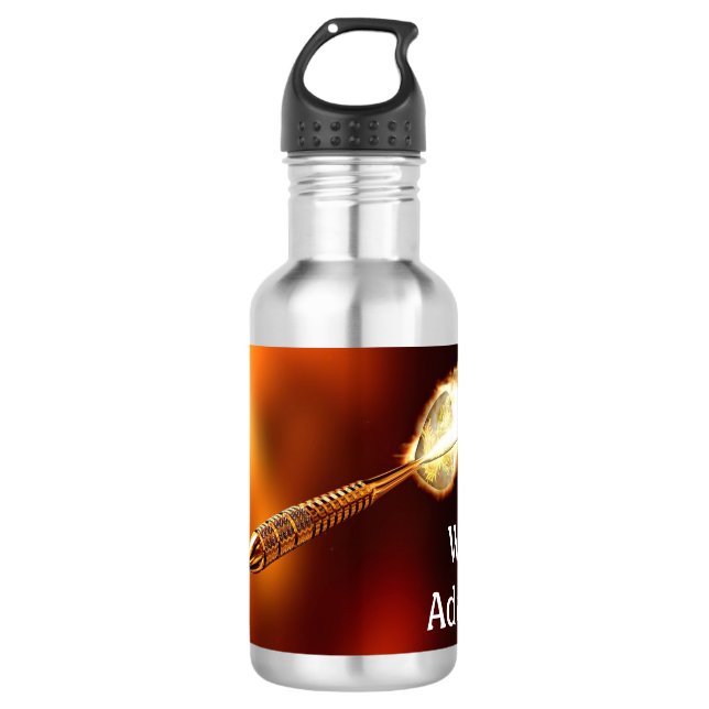 Darts with image of rocketing dart personalised  532 ml water bottle (Front)