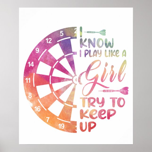Darts Women Gift Arrows Field Team Play Like a Gir Poster (Front)