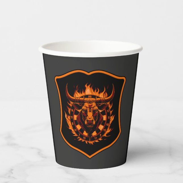 Dartscheibe Wappen Stier Darts Spezialdesign Paper Cups (Front)