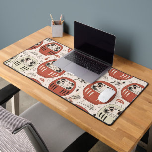 Daruma Doll Minimalist - Japandi Good Luck Desk Mat