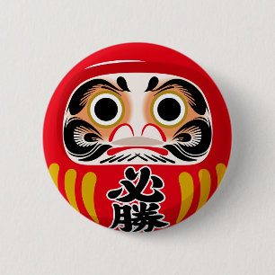 Daruma doll (traditional Japanese good luck charm) 6 Cm Round Badge