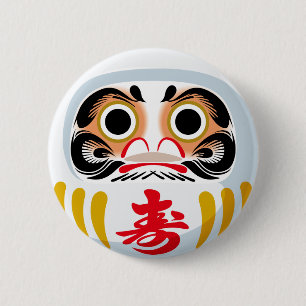 Daruma doll (traditional Japanese good luck charm) 6 Cm Round Badge