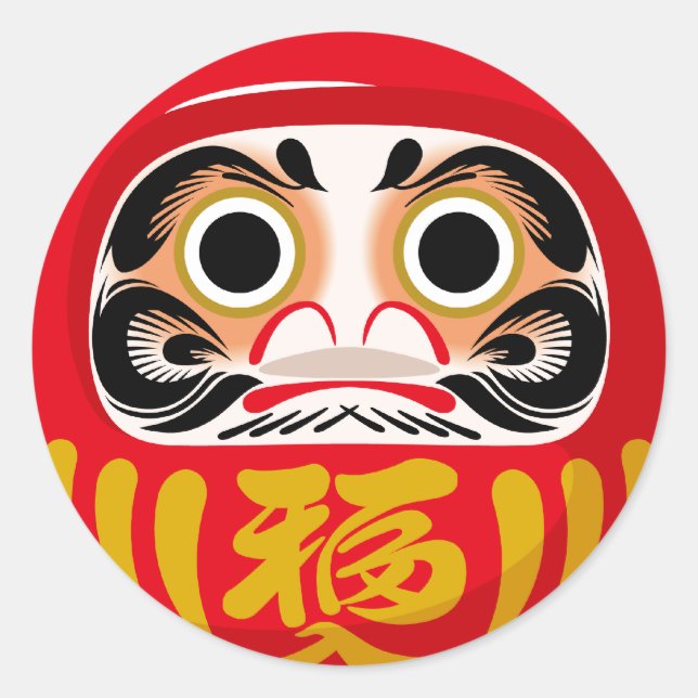 Daruma doll (traditional Japanese good luck charm) Classic Round Sticker (Front)