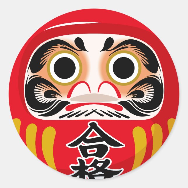 Daruma doll (traditional Japanese good luck charm) Classic Round Sticker (Front)