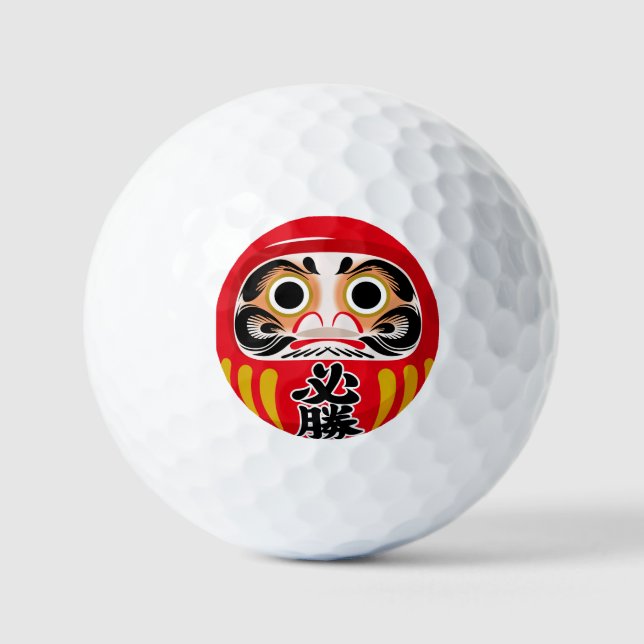 Daruma doll (traditional Japanese good luck charm) Golf Balls (Front)
