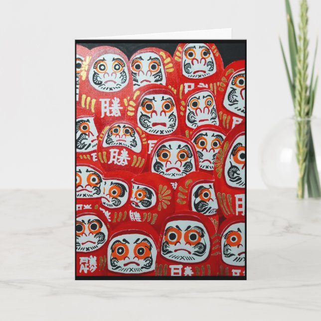 Daruma Dolls Painting by Alfred Fox Card (Front)