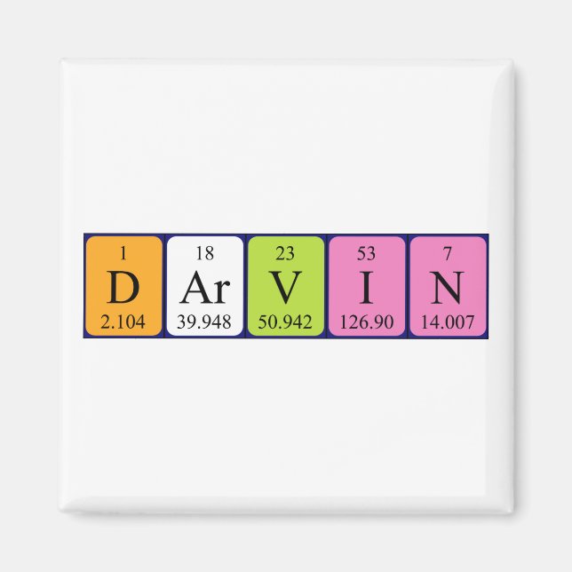 Darvin periodic table name magnet (Front)