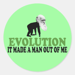 Darwin evolution classic round sticker