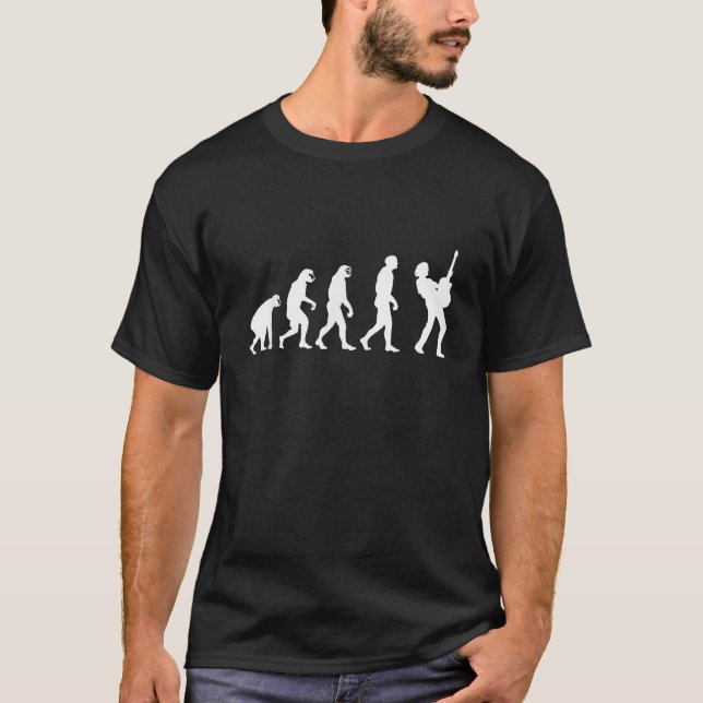 Darwin Evolution Guitar Player Birthday Gift  T-Shirt (Front)