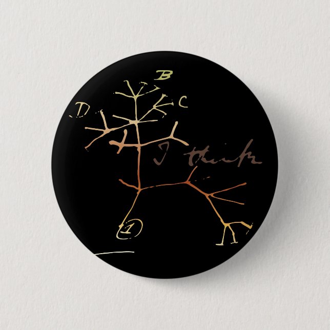 Darwin, I think tree of life 6 Cm Round Badge (Front)