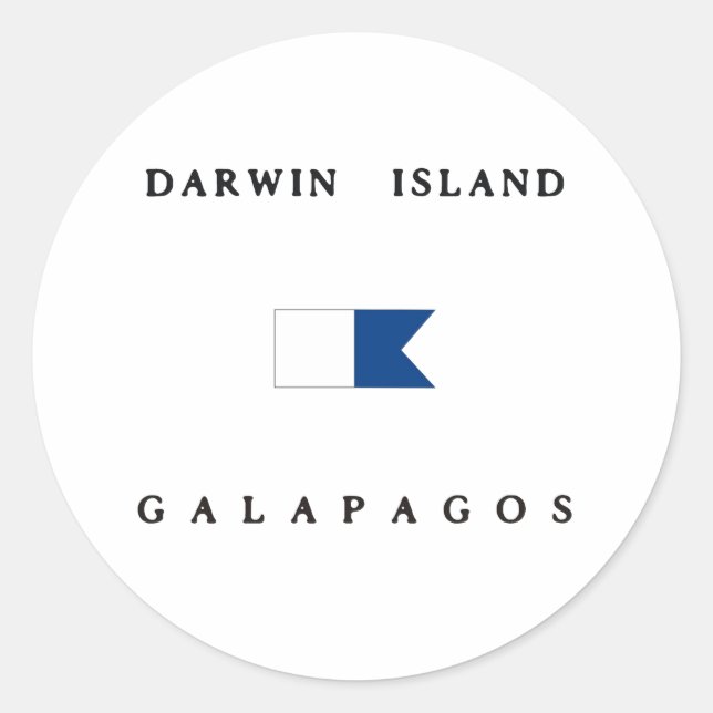 Darwin Island Galapagos Alpha Dive Flag Classic Round Sticker (Front)