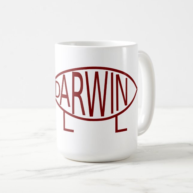 Darwin Lettering Mug (Front Right)