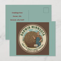 Darwin, Minnesota Twine Ball Souvenir Postcard