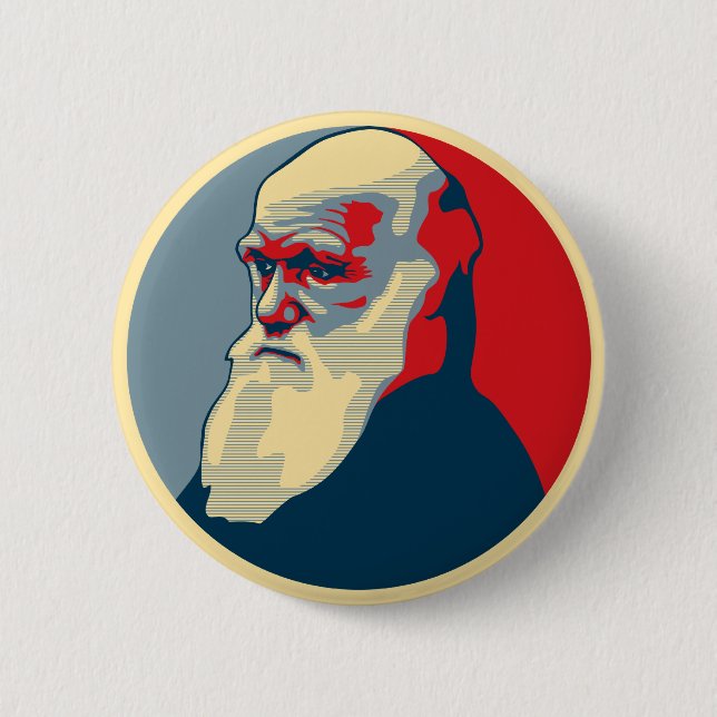 Darwin, no text 6 cm round badge (Front)