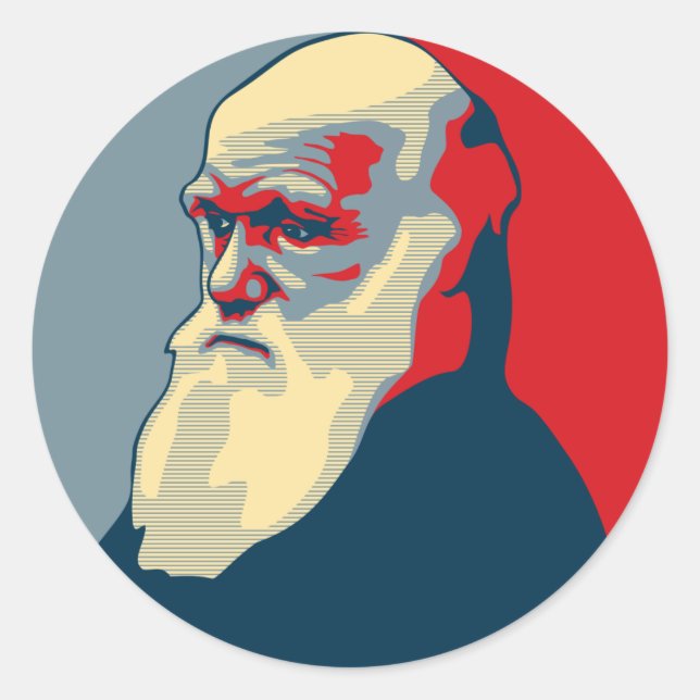 Darwin, no text classic round sticker (Front)