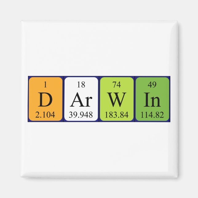 Darwin periodic table name magnet (Front)