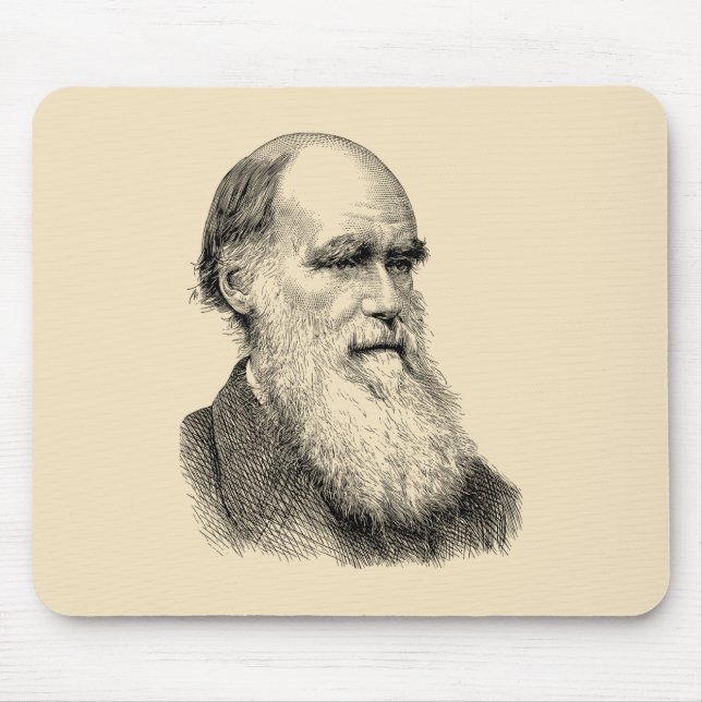 Darwin Portrait Evolution/ Charles Darwin Mouse Mat (Front)
