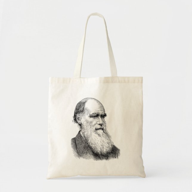 Darwin Portrait Evolution/ Charles Darwin Tote Bag (Front)