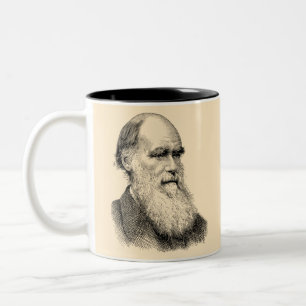 Darwin Portrait Evolution/ Charles Darwin Two-Tone Coffee Mug