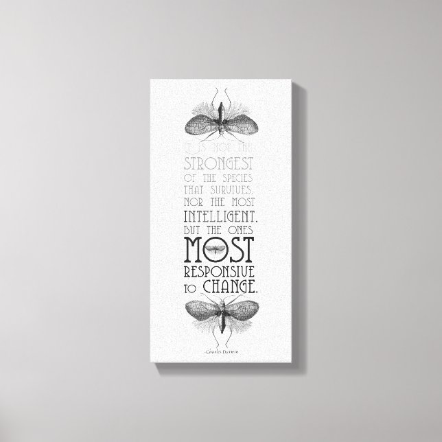 Darwin Quote Survival Of Most Adaptable Canvas Print (Front)