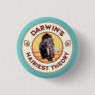 Darwin’s Hairiest Theory Cute Woolly Mammoth 3 Cm Round Badge