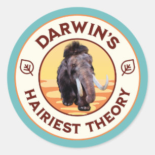 Darwin’s Hairiest Theory Cute Woolly Mammoth  Classic Round Sticker