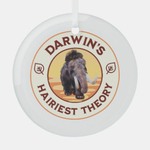 Darwin’s Hairiest Theory Cute Woolly Mammoth Glass Tree Decoration