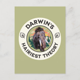 Darwin’s Hairiest Theory Woolly Mammoth Holiday Postcard