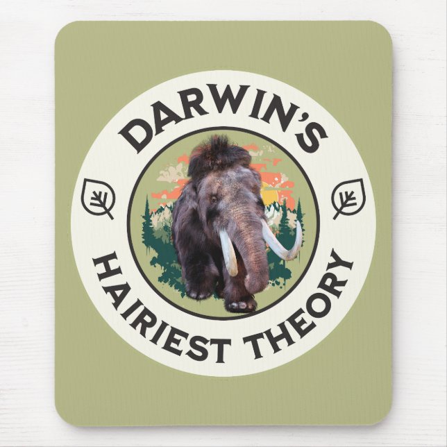 Darwin’s Hairiest Theory Woolly Mammoth  Mouse Mat (Front)
