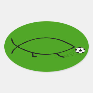 Darwin Soccer Kick Oval Sticker