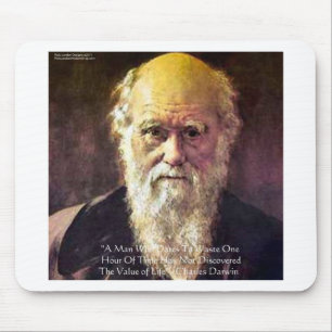 Darwin "Value Of Life" Wisdom Quote Gifts & Cards Mouse Mat