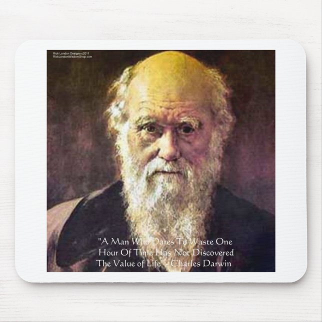 Darwin "Value Of Life" Wisdom Quote Gifts & Cards Mouse Mat (Front)