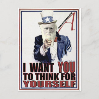 Darwin Wants You Postcard